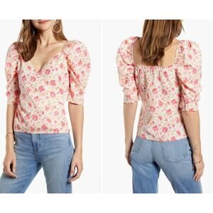 Something Navy Fitted Surplice Top Size Small